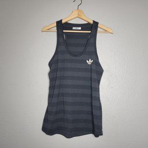 3/$20🖤Adidas Women's Blue Striped Scoop Tank Top